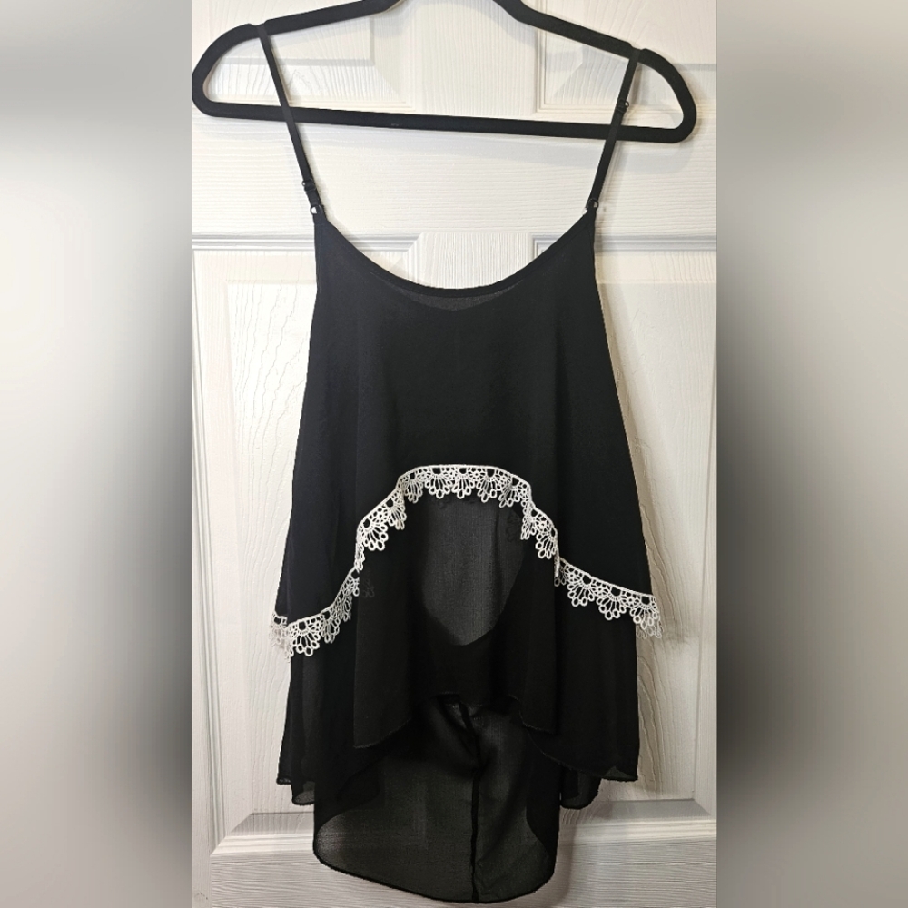Black Nearly Sheer Blouse